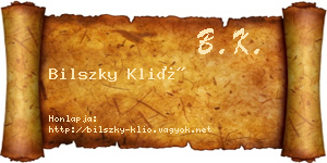 Bilszky Klió névjegykártya